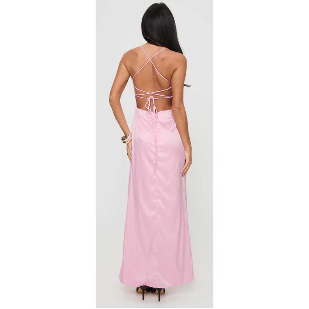 Princess Polly Roselyn Maxi Dress Pink Formal Prom Evening Gown Backless Size 8 - Picture 5 of 5